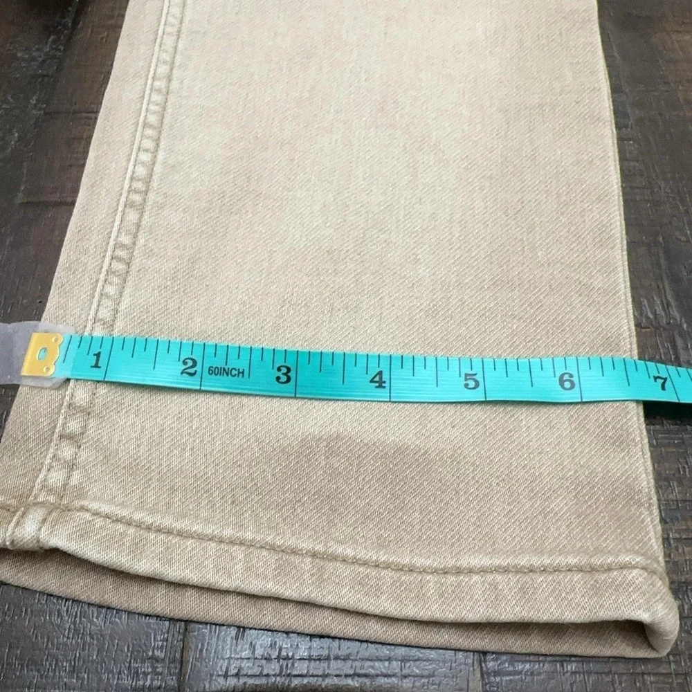 Faherty Stretch Terry Jeans Mens 31x32 Beige Slim Straight Stretch Denim Casual